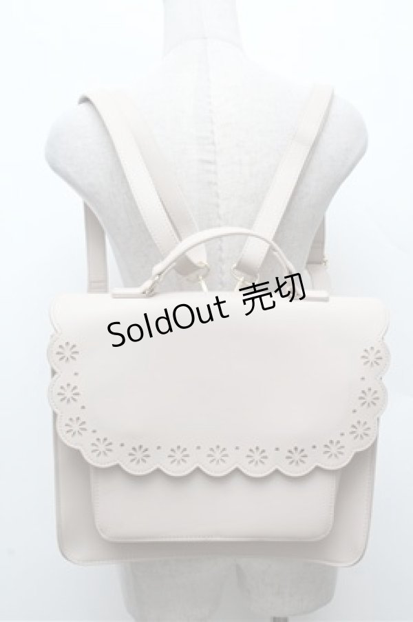 画像1: m petit by misako / スカラップ被せの3WAYバッグ  ベージュ S-26-03-10-044-0-BG-HR-ZS (1)