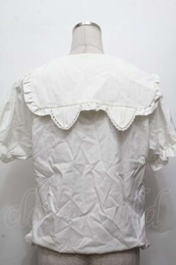 画像2: Deary / 丸襟フリルブラウス 3L 白 S-26-03-10-055-LO-BL-AS-ZS (2)