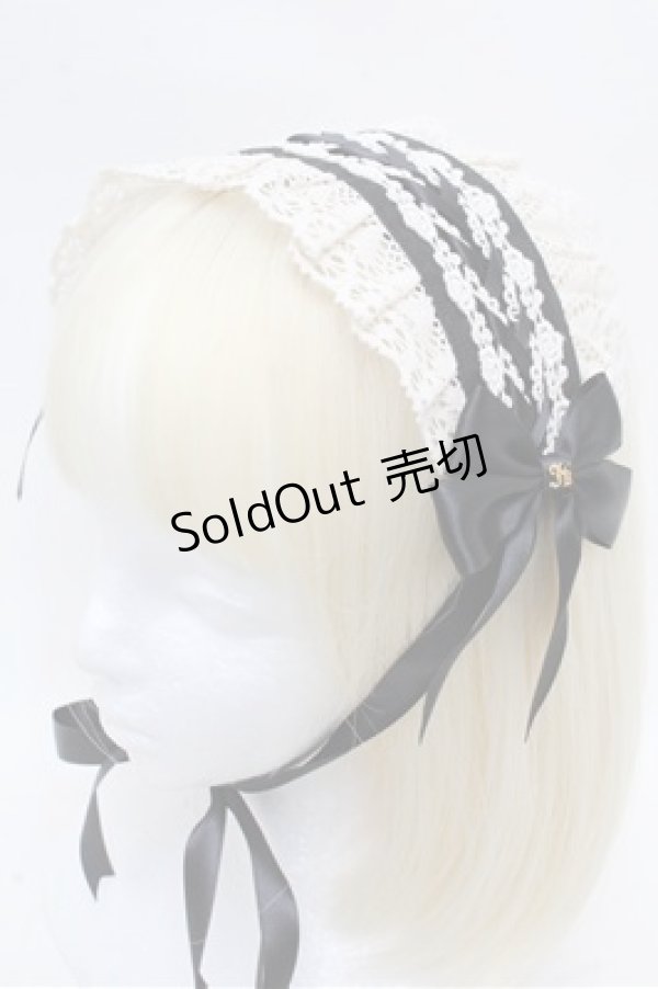 画像1: Innocent World / クロスリボンヘッドドレス  黒 S-26-03-10-010-IW-AC-AS-ZS (1)