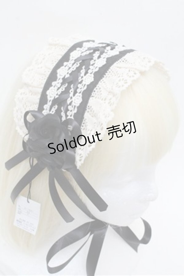 画像2: Innocent World / クロスリボンヘッドドレス  黒 S-26-03-10-010-IW-AC-AS-ZS (2)