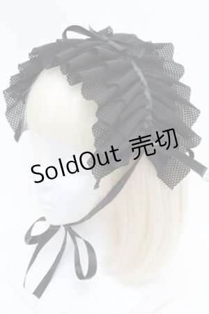 画像: MARBLE / リボンフリルヘッドドレス（黒ネット×サテンリボン)  黒 S-26-03-10-014-GO-AC-HR-ZS