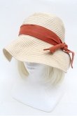 画像2: axes femme / リボン配色雑材ＵＶハット  ベージュ S-26-03-10-022-AX-AC-HR-ZS (2)
