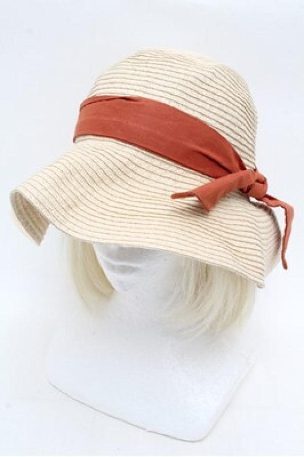 画像2: axes femme / リボン配色雑材ＵＶハット  ベージュ S-26-03-10-022-AX-AC-HR-ZS (2)