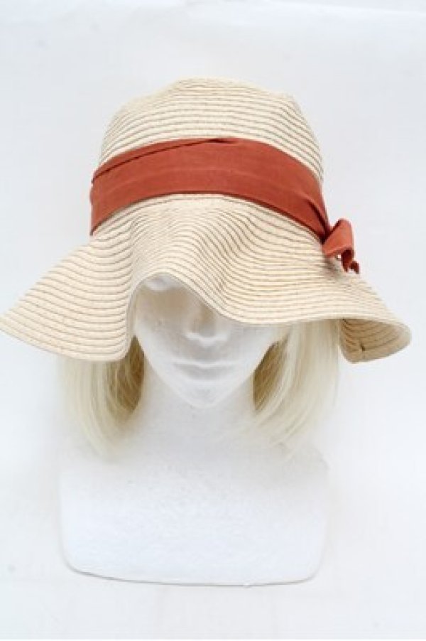 画像3: axes femme / リボン配色雑材ＵＶハット  ベージュ S-26-03-10-022-AX-AC-HR-ZS (3)