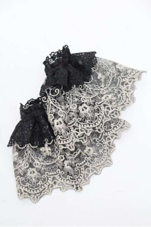 画像2: ATELIER PIERROT / Eleanorレースカフス  黒×ゴールド S-26-03-10-034-EL-ZA-TE-ZS (2)