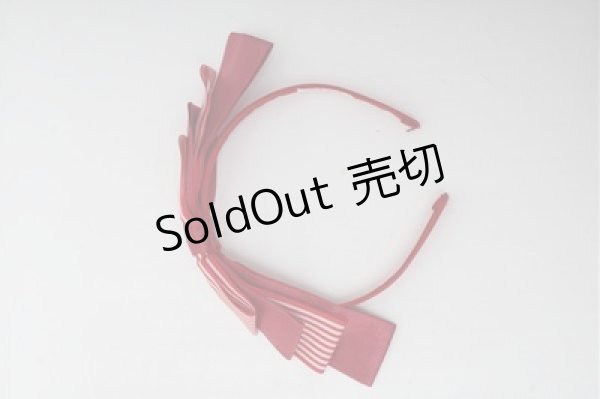 画像2: Angelic Pretty / Chelseaストライプリボンカチューシャ  赤 S-26-03-12-004-AP-AC-HR-ZS (2)