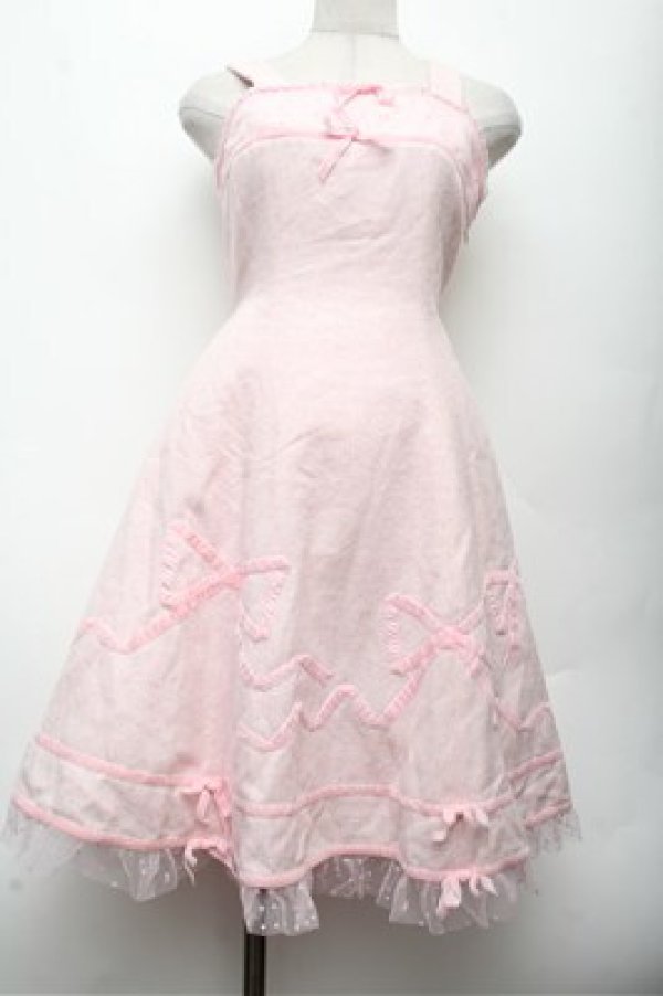 画像1: Angelic Pretty / Dreamin' Ribbonジャンパースカート  ピンク S-26-03-12-031-AP-OP-HR-ZS (1)