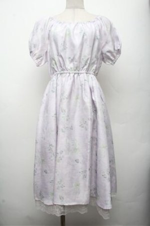 画像: axes femme POETIQUE / ピクトリアルプリントワンピース  ラベンダー S-26-03-12-035-AX-OP-AS-ZS