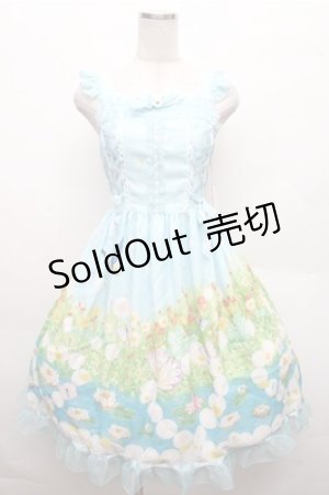 画像: BABY,THE STARS SHINE BRIGHT / Thumbelina Fairy Tale〜未来への旅立ち〜柄レースアップジャンパースカート  ミント S-26-03-12-039-BA-OP-HR-ZS