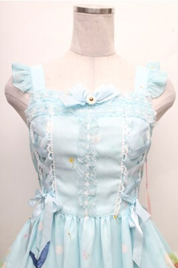 画像3: BABY,THE STARS SHINE BRIGHT / Thumbelina Fairy Tale〜未来への旅立ち〜柄レースアップジャンパースカート  ミント S-26-03-12-039-BA-OP-HR-ZS (3)