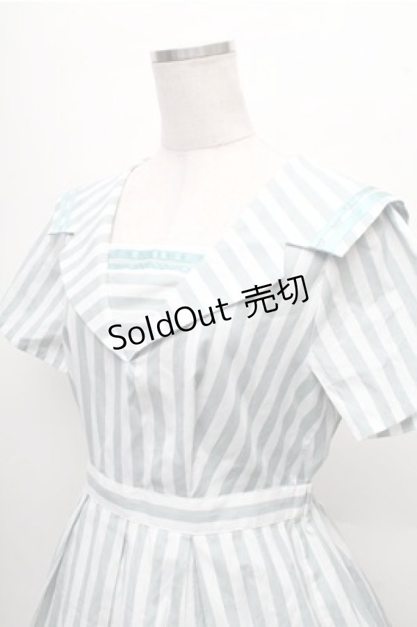 画像3: axes femme POETIQUE / ストライプセーラーワンピース  グリーン S-26-03-12-040-AX-OP-AS-ZS (3)