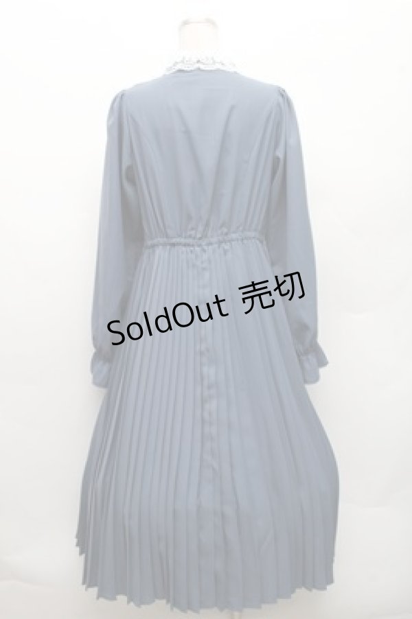 画像2: m petit by misako / AM*レースエリプリーツワンピース L ブルー S-26-03-12-041-LO-OP-AS-ZS (2)