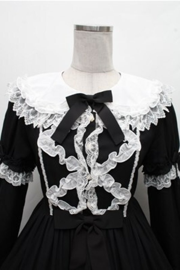 画像3: Angelic Pretty / Romantic Poemワンピース（2022年）  黒ｘ白 S-26-03-12-043-AP-OP-AS-ZS (3)