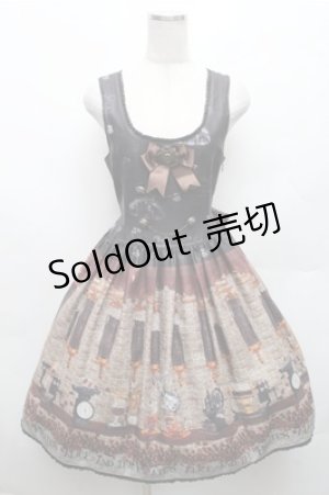 画像: ALICE and the PIRATES / Fleeting moments〜月下の不思議な珈琲店〜柄ジャンパースカートI  黒 S-26-03-12-044-PA-OP-HR-ZS