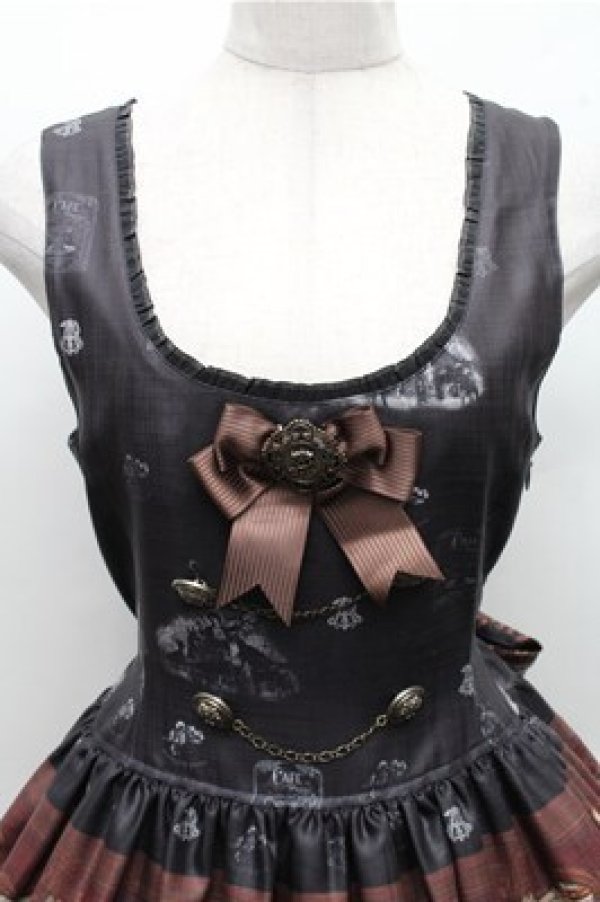 画像3: ALICE and the PIRATES / Fleeting moments〜月下の不思議な珈琲店〜柄ジャンパースカートI  黒 S-26-03-12-044-PA-OP-HR-ZS (3)