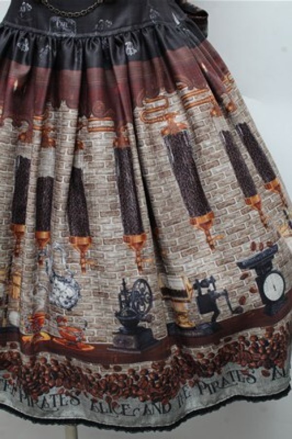 画像4: ALICE and the PIRATES / Fleeting moments〜月下の不思議な珈琲店〜柄ジャンパースカートI  黒 S-26-03-12-044-PA-OP-HR-ZS (4)