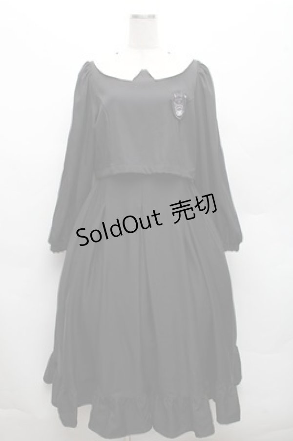 画像1: m petit by misako / サンリオキャラクターズコラボ クロミワッペン付きワンピース  黒 S-26-03-12-045-LO-OP-AS-ZS (1)