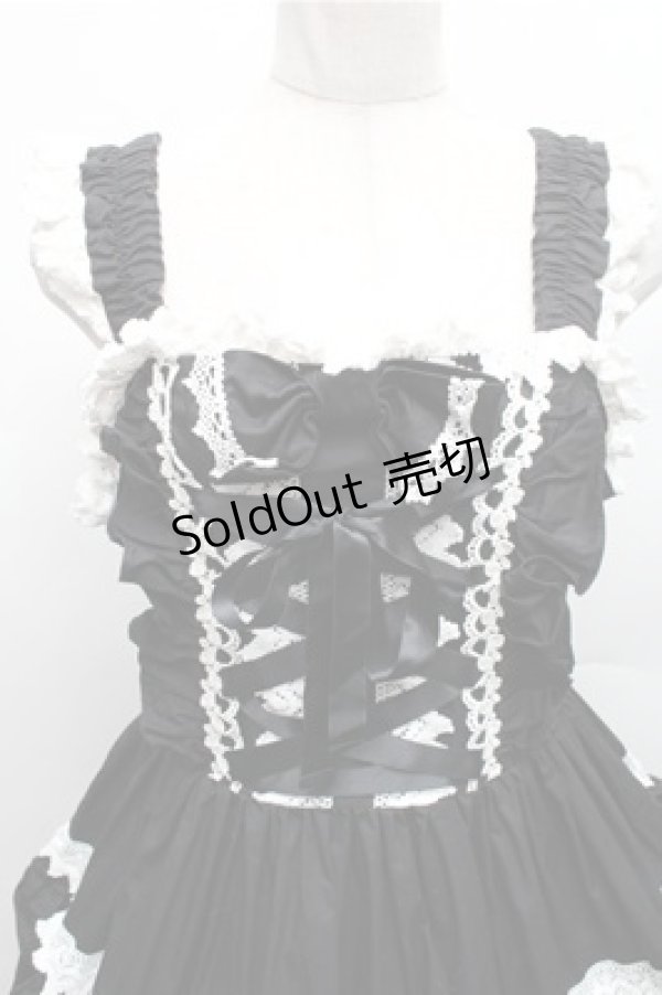 画像3: MAM / ティアードジャンパースカート  黒ｘ白 S-26-03-12-049-LO-OP-AS-ZS (3)