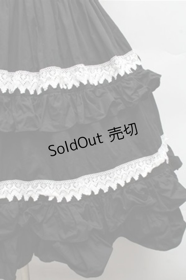 画像4: MAM / ティアードジャンパースカート  黒ｘ白 S-26-03-12-049-LO-OP-AS-ZS (4)