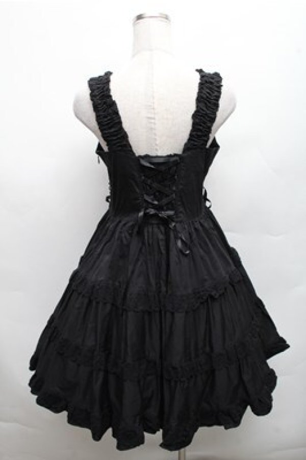 画像2: BABY,THE STARS SHINE BRIGHT / ミルフィーユジャンパースカート（2022年）  黒 S-26-03-12-050-BA-OP-AS-ZS (2)