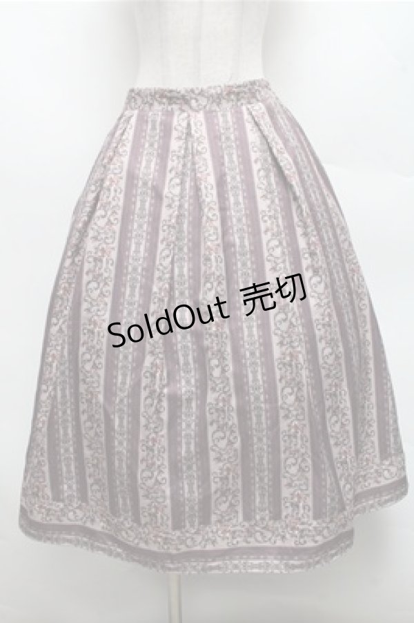 画像1: axes femme / オーナメント縦柄スカート  ワイン S-26-03-12-053-AX-BL-AS-ZS (1)