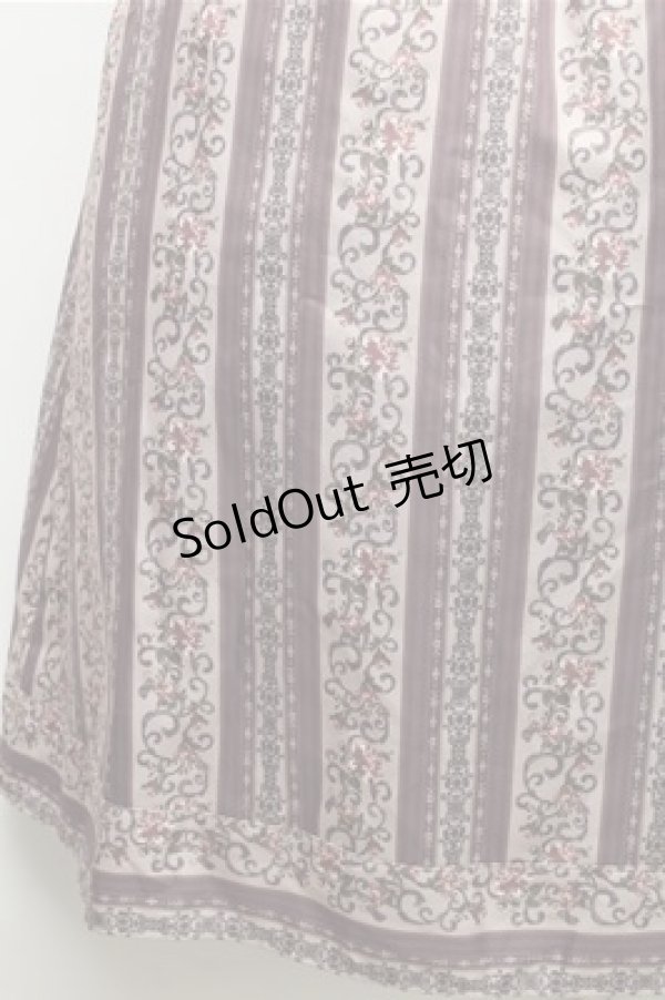 画像3: axes femme / オーナメント縦柄スカート  ワイン S-26-03-12-053-AX-BL-AS-ZS (3)