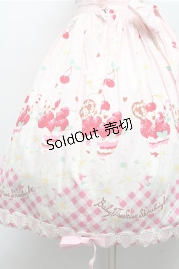 画像3: BABY,THE STARS SHINE BRIGHT / 初夏でショコラないちごパフェスカート  ピンク S-26-03-12-055-BA-SK-HR-ZS (3)