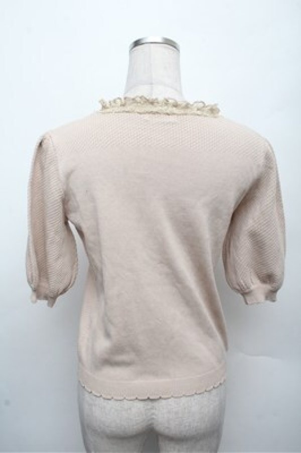 画像2: axes femme / レース刺繍ニットPO  オフ S-26-03-12-007-AX-TO-AS-ZS (2)