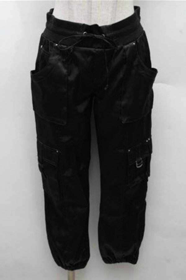 画像1: Rozen Kavalier / 刺繍サテンパンツ  黒 S-26-03-12-060-OO-PA-AS-ZS (1)