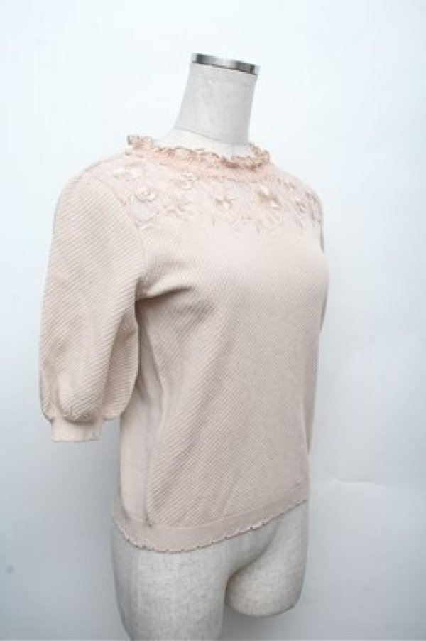 画像3: axes femme / レース刺繍ニットPO  オフ S-26-03-12-007-AX-TO-AS-ZS (3)