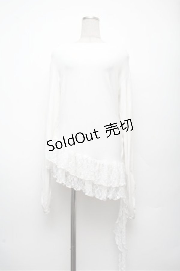 画像1: NIBBLE POISON / バラモチーフレースリブプルオーバー  白 S-26-03-12-008-0-TO-AS-ZS (1)