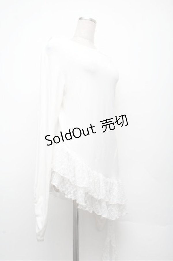 画像3: NIBBLE POISON / バラモチーフレースリブプルオーバー  白 S-26-03-12-008-0-TO-AS-ZS (3)