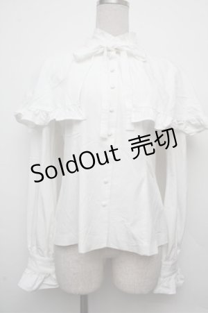 画像: Sheglit / Beatrixケープブラウス  白 S-26-03-12-009-EL-BL-AS-ZS