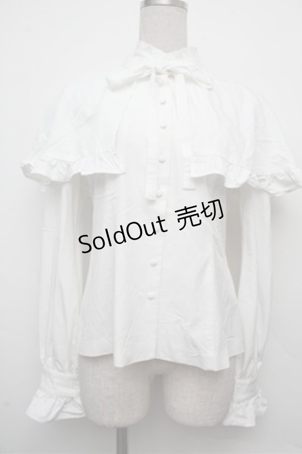 画像1: Sheglit / Beatrixケープブラウス  白 S-26-03-12-009-EL-BL-AS-ZS (1)