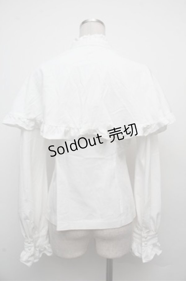 画像2: Sheglit / Beatrixケープブラウス  白 S-26-03-12-009-EL-BL-AS-ZS (2)