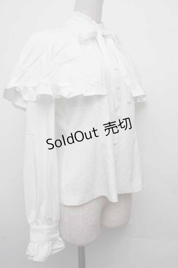 画像3: Sheglit / Beatrixケープブラウス  白 S-26-03-12-009-EL-BL-AS-ZS (3)