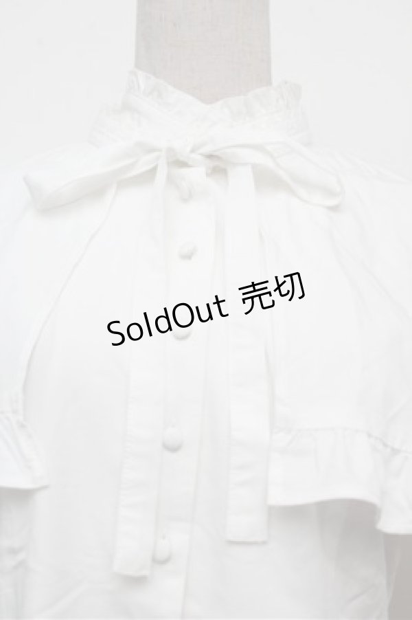 画像4: Sheglit / Beatrixケープブラウス  白 S-26-03-12-009-EL-BL-AS-ZS (4)