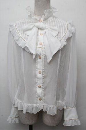 画像: Angelic Pretty / シフォン切替ピンタックブラウス  白 S-26-03-12-011-AP-BL-HR-ZS