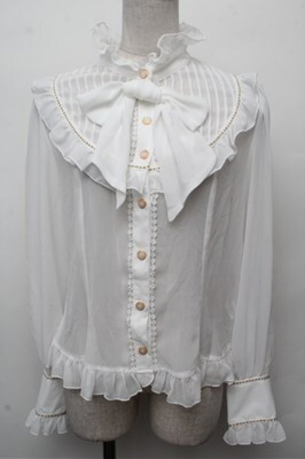 画像1: Angelic Pretty / シフォン切替ピンタックブラウス  白 S-26-03-12-011-AP-BL-HR-ZS (1)