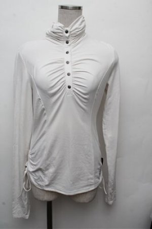 画像: Ozz oneste / ギャザーハイネックカットソー  白 S-26-03-12-016-OO-TO-AS-ZS