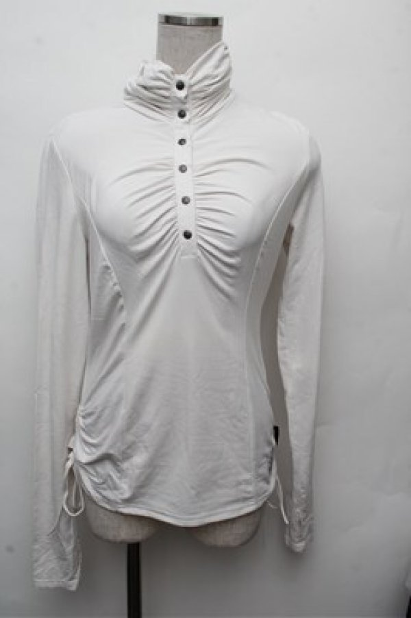 画像1: Ozz oneste / ギャザーハイネックカットソー  白 S-26-03-12-016-OO-TO-AS-ZS (1)