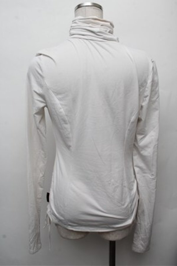 画像2: Ozz oneste / ギャザーハイネックカットソー  白 S-26-03-12-016-OO-TO-AS-ZS (2)