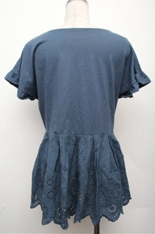 画像2: axes femme / レース切替トップス  ブルー S-26-03-12-018-AX-TO-AS-ZS (2)