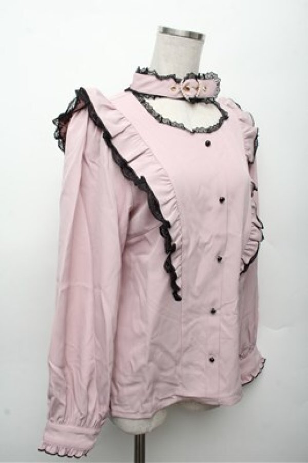 画像3: Rojita / ハートバックルラッフルフリルブラウス  ピンク S-26-03-12-020-LO-BL-AS-ZS (3)