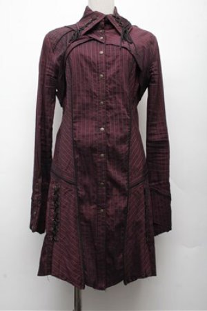 画像: Ozz Croce / ストライプロングブラウス  赤 S-26-03-12-025-OO-BL-AS-ZS