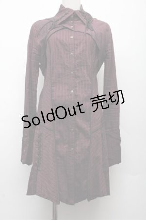 画像: Ozz Croce / ストライプロングブラウス  赤 S-26-03-12-025-OO-BL-AS-ZS