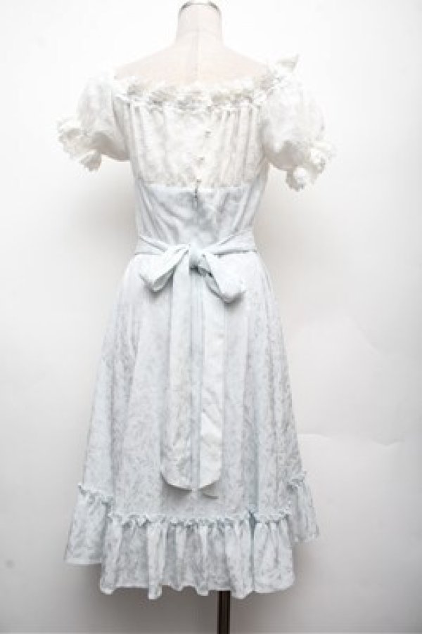 画像2: Millefleurs / ジャガードオフショルワンピース  白ｘサックス S-26-03-12-027-EL-OP-AS-ZS (2)
