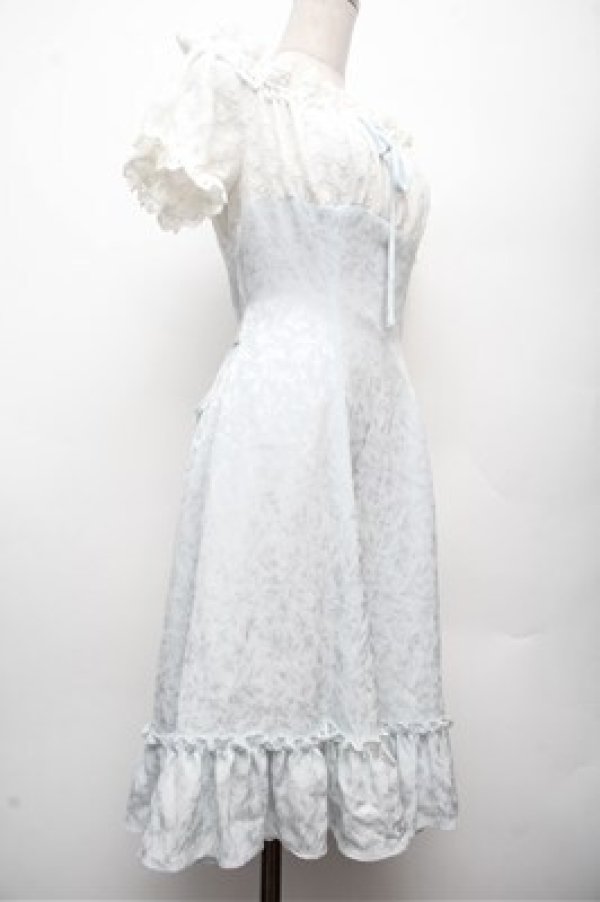 画像3: Millefleurs / ジャガードオフショルワンピース  白ｘサックス S-26-03-12-027-EL-OP-AS-ZS (3)