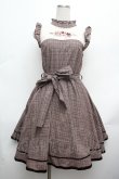 画像1: axes femme POETIQUE / バラ刺繍入りチェックワンピース  ブラウン S-26-03-14-031-AX-OP-HR-ZS (1)