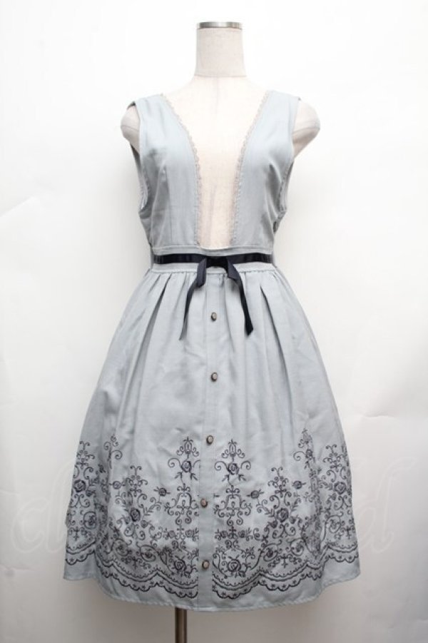 画像1: axes femme POETIQUE / 裾刺繍ジャンドレ  サックス S-26-03-14-032-AX-OP-HR-ZS (1)